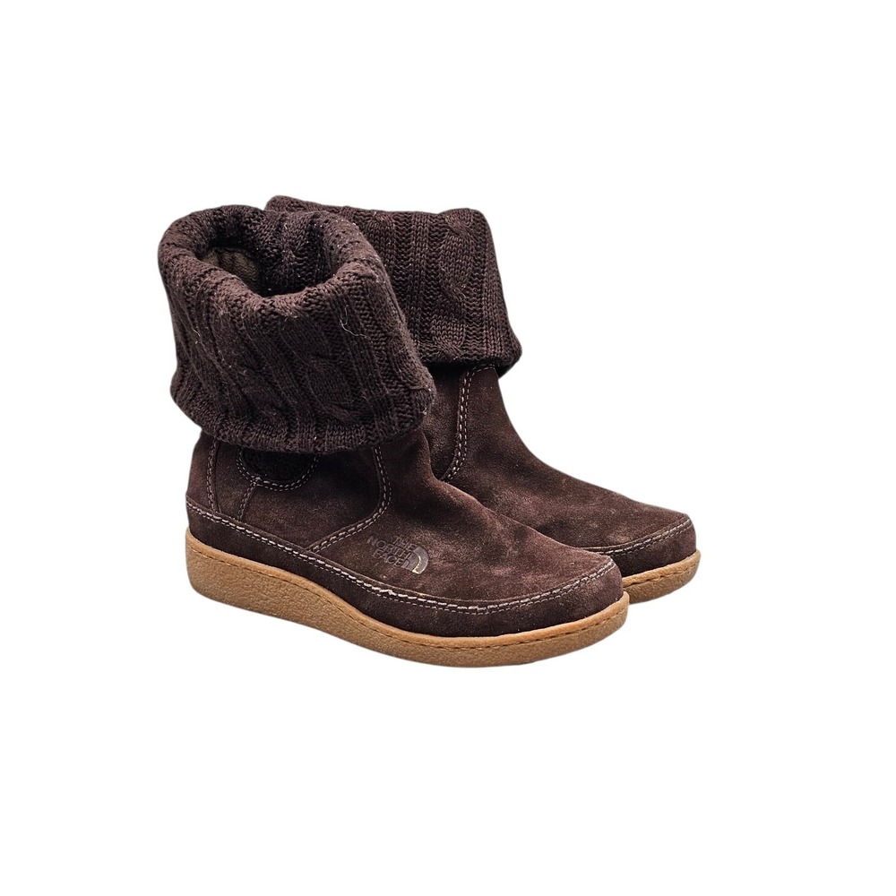 The North Face Alexis Brown Suede Knit PrimaLoft Insulated Boots Womens 6.5